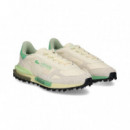 Deportivo Ante+nylon Verde+blanco  LACOSTE