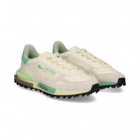 Deportivo Ante+nylon Verde+blanco  LACOSTE
