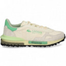 Deportivo Ante+nylon Verde+blanco  LACOSTE
