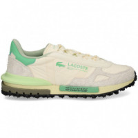 Deportivo Ante+nylon Verde+blanco  LACOSTE