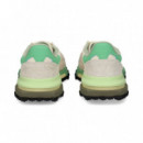 Deportivo Ante+nylon Verde+blanco  LACOSTE