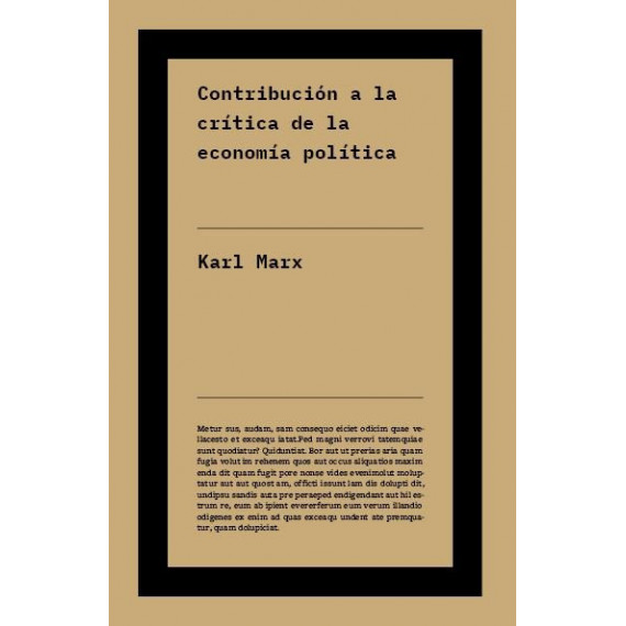 CONTRIBUCION A LA CRITICA DE LA ECONOMIA POLITICA