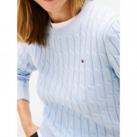 TOMMY HILFIGER - Co Cable Mid Gg C-nk Ls Swt - C1O - F|WW0WW47644/C1O