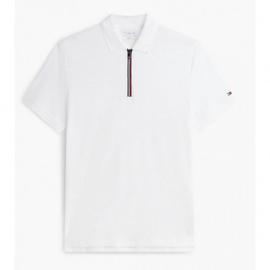 TOMMY HILFIGER - LIQUID COTTON ZIP REG POLO - YBR - F|MW0MW43269/YBR