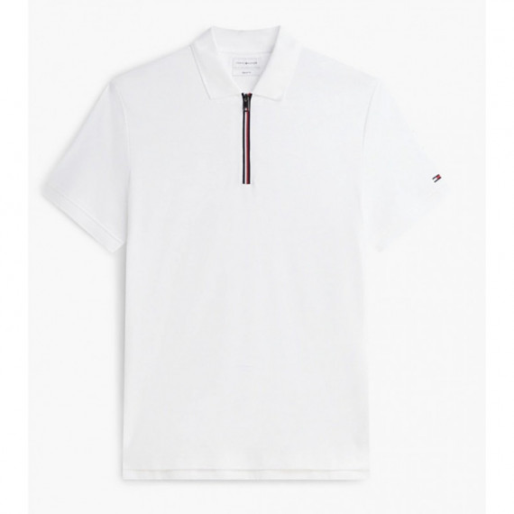 TOMMY HILFIGER - LIQUID COTTON ZIP REG POLO - YBR - F|MW0MW43269/YBR
