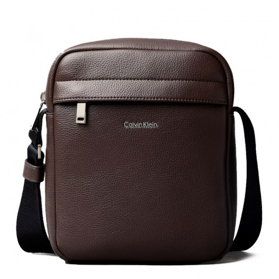 Bolso reporter bandolera granulado con logo