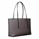 Bolso tote de jacquard con logo emblemático