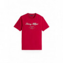 TOMMY HILFIGER - SCRIPT LOGO TEE - XLD - F|MW0MW33691/XLD