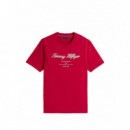 TOMMY HILFIGER - SCRIPT LOGO TEE - XLD - F|MW0MW33691/XLD