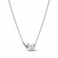 PANDORA Collar Luna y Estrella Brillante 392991C01-45