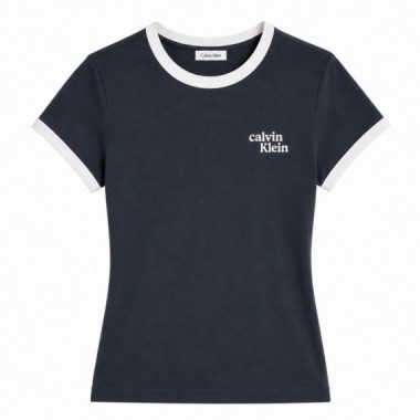 Camiseta ringer con logo bordado