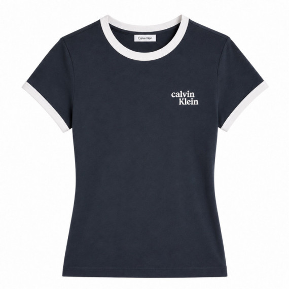Camiseta ringer con logo bordado
