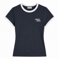 Camiseta ringer con logo bordado