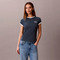 Camiseta ringer con logo bordado