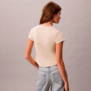 Camiseta slim ringer de algodón elástico