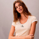 Camiseta slim ringer de algodón elástico