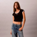Camiseta slim ringer de algodón elástico