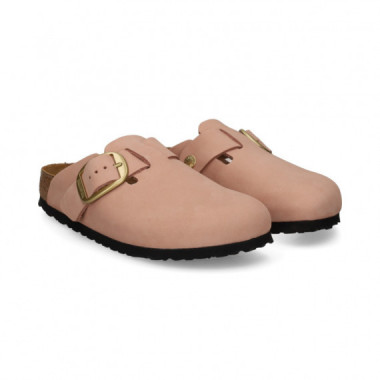 ZUECO HEBILLA BIG NOBUCK ROSA