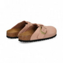 ZUECO HEBILLA BIG NOBUCK ROSA