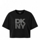 CAMISETA STACKED OMBRE RHINESTONE LOGO