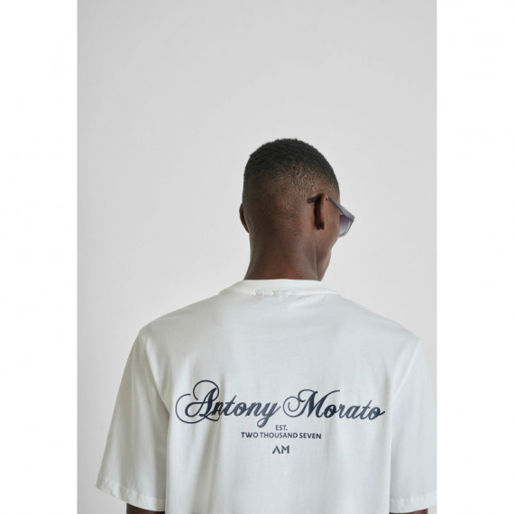 Camiseta de ajuste relajado en jersey de algodón con doble estampado de Antony Morato