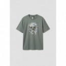 Camiseta regular fit de punto de algodón con estampado de calavera de Antony Morato