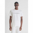 Camiseta regular fit de punto de algodón con estampado de logotipo de Antony Morato