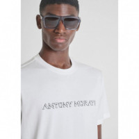 Camiseta regular fit de punto de algodón con estampado de logotipo de Antony Morato