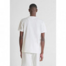 Camiseta regular fit de punto de algodón con estampado de logotipo de Antony Morato