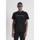 Camiseta regular fit de punto de algodón con estampado de logotipo de Antony Morato
