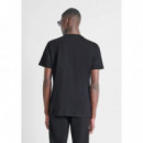 Camiseta regular fit de punto de algodón con estampado de logotipo de Antony Morato