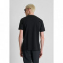 Camiseta regular fit de mezcla de algodón interlock de Antony Morato