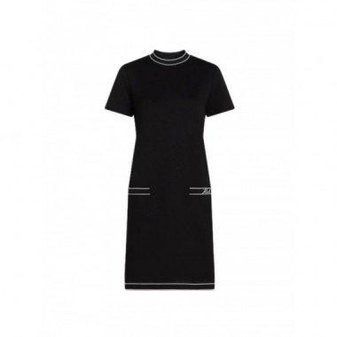 KARL LAGERFELD - logo jersey dress - 999 - B3W13031/999