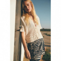 Falda ESE O ESE Cassis Estampado Paisley Navy