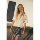Falda ESE O ESE Cassis Estampado Paisley Navy