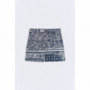 Falda ESE O ESE Cassis Estampado Paisley Navy