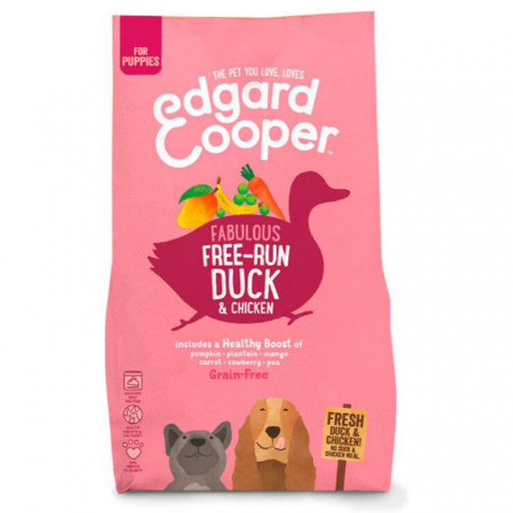 Edgard&cooper Perro Puppy Mediano Pato y Pollo 1 Kg  EDGARD & COOPER