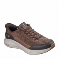 SKECHERS Hands Free Slip-ins: Contour Foam - Cozy Fit Cordelux 232618-BRN