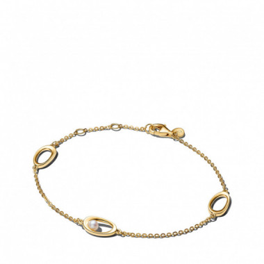 PANDORA Pulsera Chapada en Oro con Perla 564677C01
