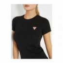 Guess  Camiseta elástica con logo triángulo W2YI44 J1314-JBLK