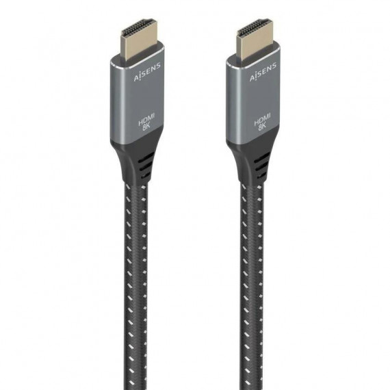 Cable HDMI 2.1 8K AISENS A150-0876 Macho-macho 5M Trenzado Gris/negro