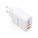 Cargador de Pared AISENS Gan 32W Pd 3.0 Qc 3.0 2XUSB-A 2XUSB-C Blanco (A110-1027)