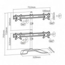 Soporte Cuádruple REFLECTA 23281 para Monitores de 13-23 Pulgadas, Gris