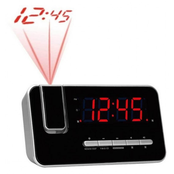 Radio Reloj DENVER CRP-618 con Proyección, Radio Fm y Alarma, Negro