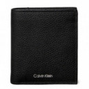 Cartera de Piel de Plegado Triple con Lámina Rfid con Logo  CALVIN KLEIN