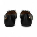 Bailarina Cordon Piel Negro  LAUREN RALPH LAUREN