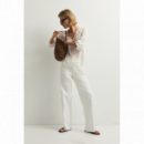 Pantalones Mujer Pantalón ESE O ESE Cooper Wide White