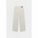 Pantalones Mujer Pantalón ESE O ESE Cooper Wide White