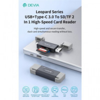 DEVIA Lector de Tarjeta Sd / Microsd Usb/usb-c 3.0 5GBPS Capacidad Maxima de Lectura 2TB