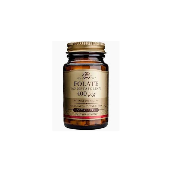 Folato Como Metafolin 400MG 50 Comprimidos SOLGAR